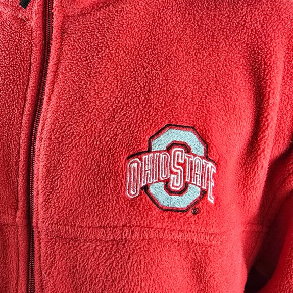 Ohio State Buckeyes Fleece Mens Large Red Reebok Heisman Collection Jacket Zip - Picture 3 of 8